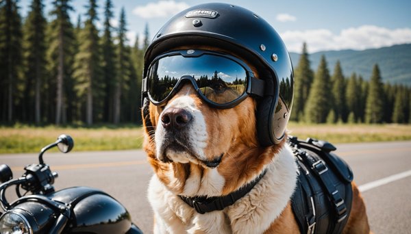 Protégez votre chien avec un casque et des lunettes de moto